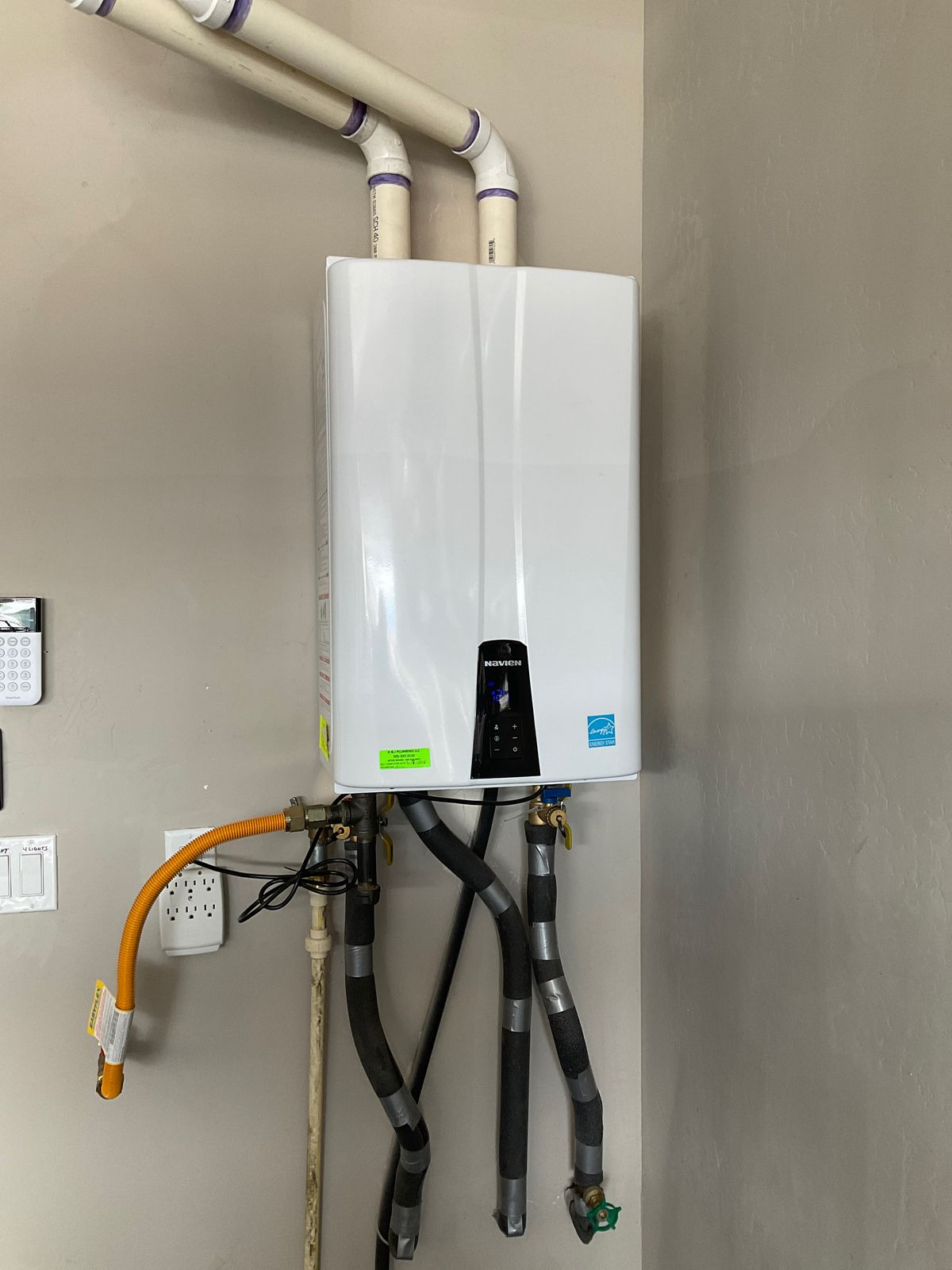 Navien tankless water heater installed by MGP Mechanical in Albuquerque