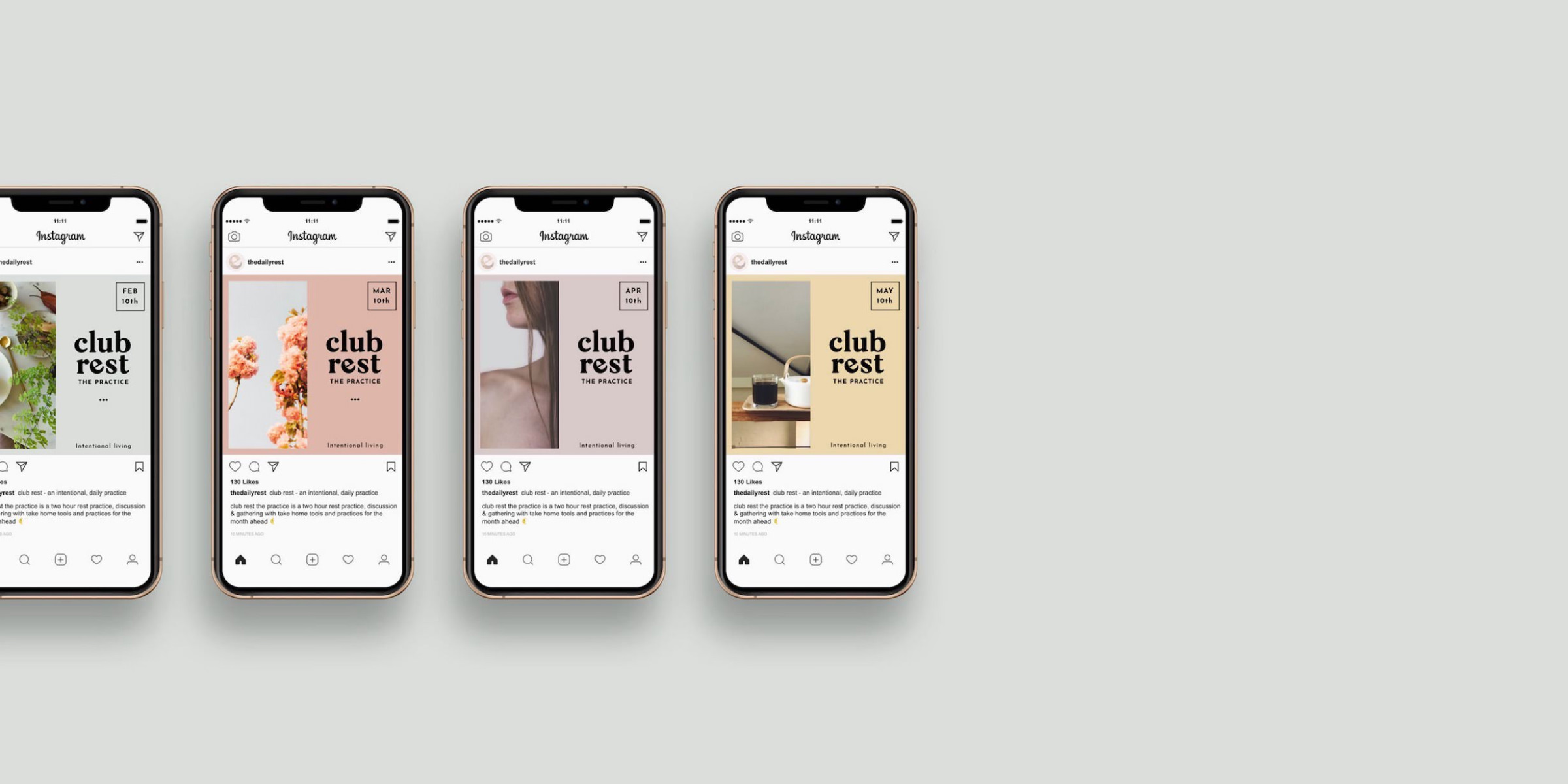 Wellness course IG social media templates for Club Rest designed by Jo ChunYan