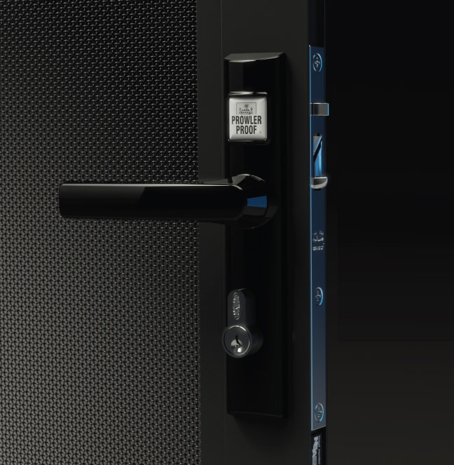 Door with security lock