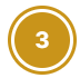 Círculo dourado com o número 3 branco centralizado.