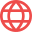 ícone de mundo vermelho
