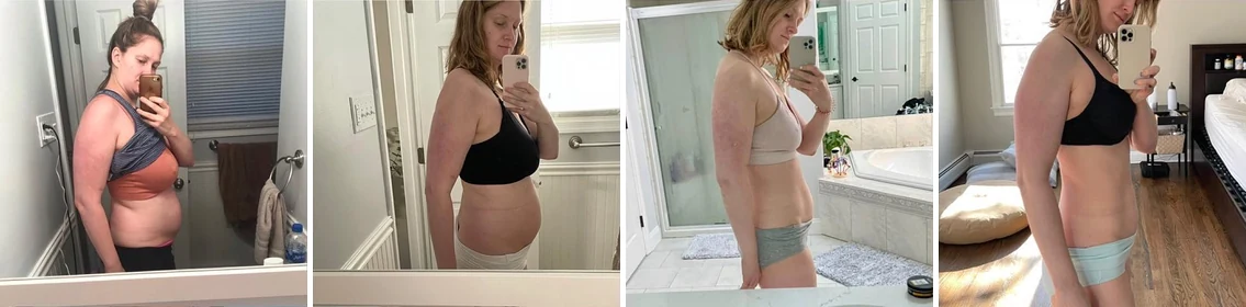 Post-pregnancy fat loss progress over nine months