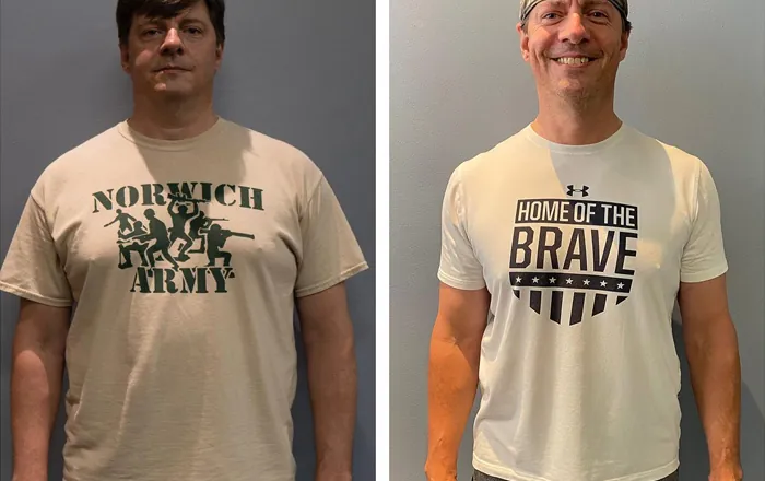 Mens weight loss transformation at UTG Personal Training in Westwood NJ