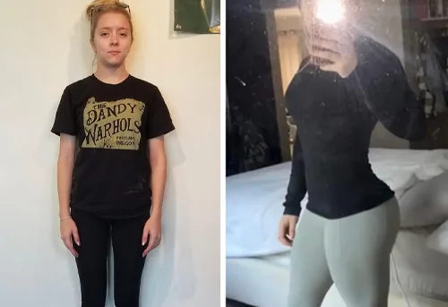 Before and after fat loss and glute development from strength training at UTG in Bergen County NJ