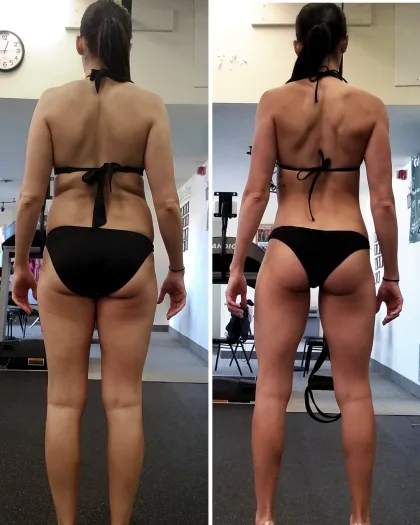Post-birth glute transformation, before and after at UTG in Westwood NJ