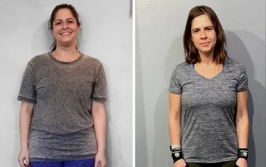 Before and after women's body toning and fat loss from personal training in Westwood NJ