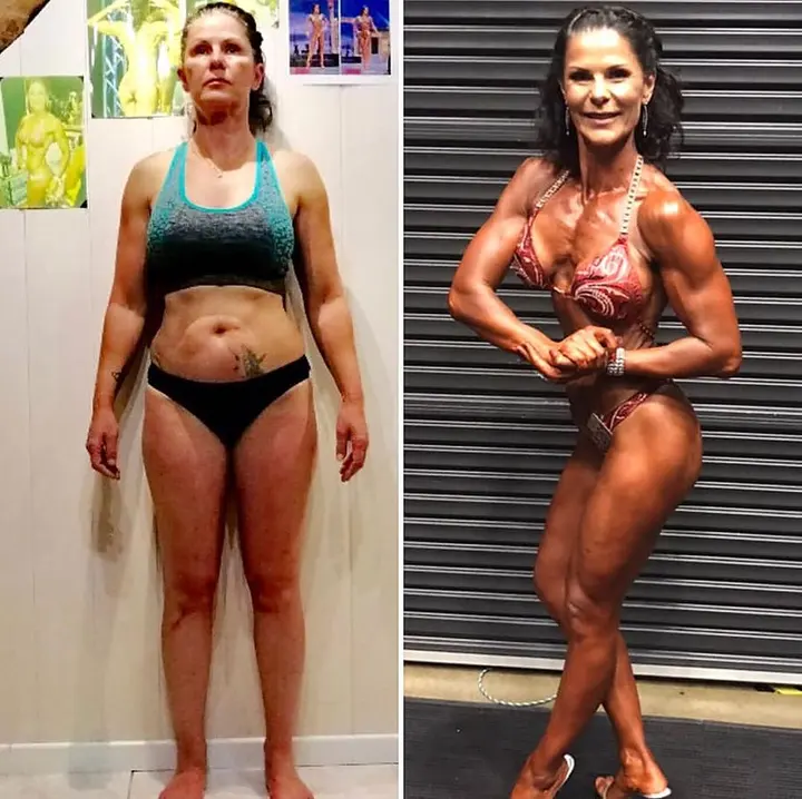 Nancy bikini competition transformation at UTG Personal Training, Westwood NJ