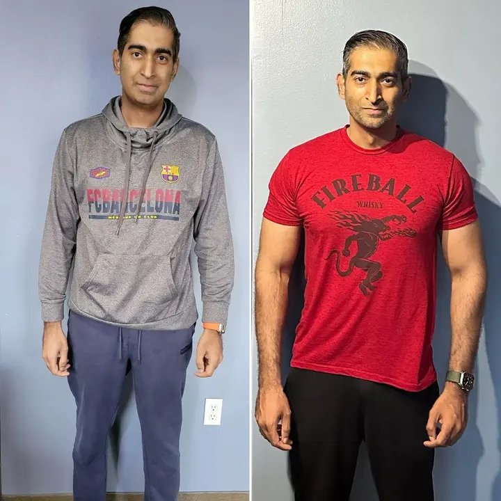 Rohin lean muscle-building transformation with UTG personal training in Westwood NJ