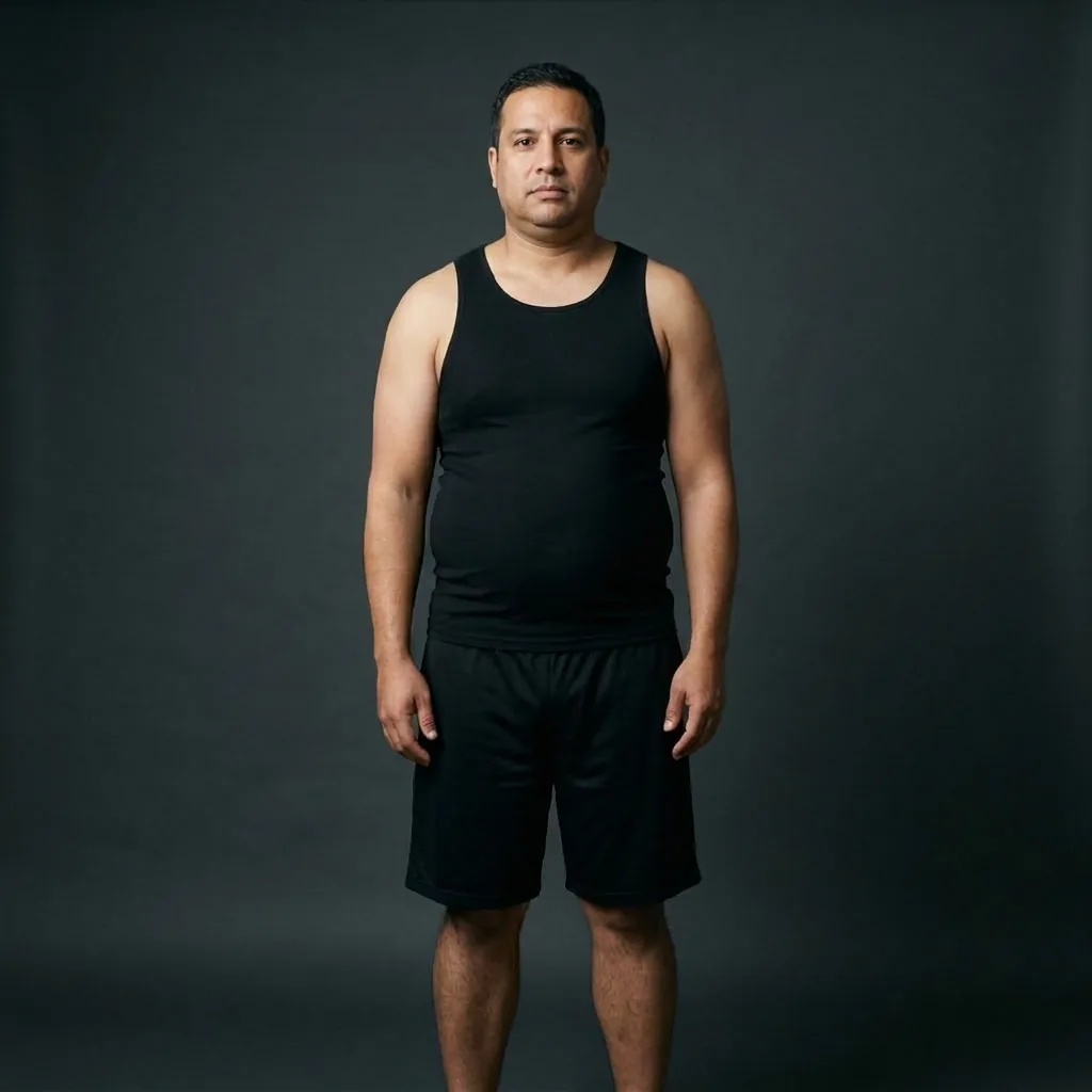 Illustration of a heavier body before training