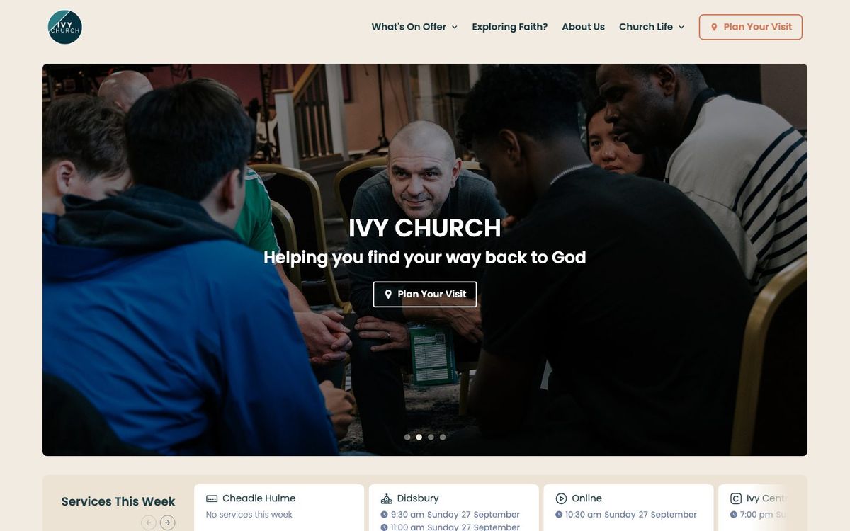 Ivy Church website homepage