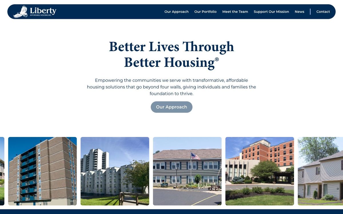 Liberty Affordable Housing website homepage