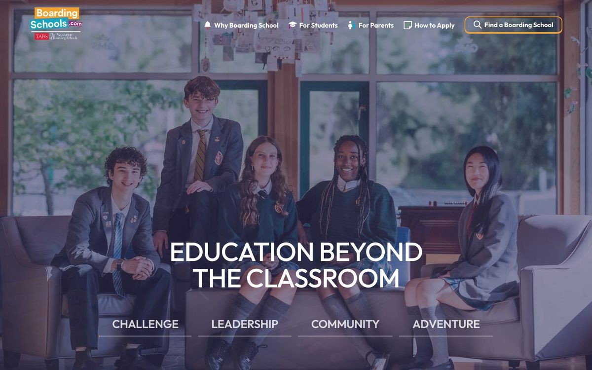 Boarding Schools website homepage