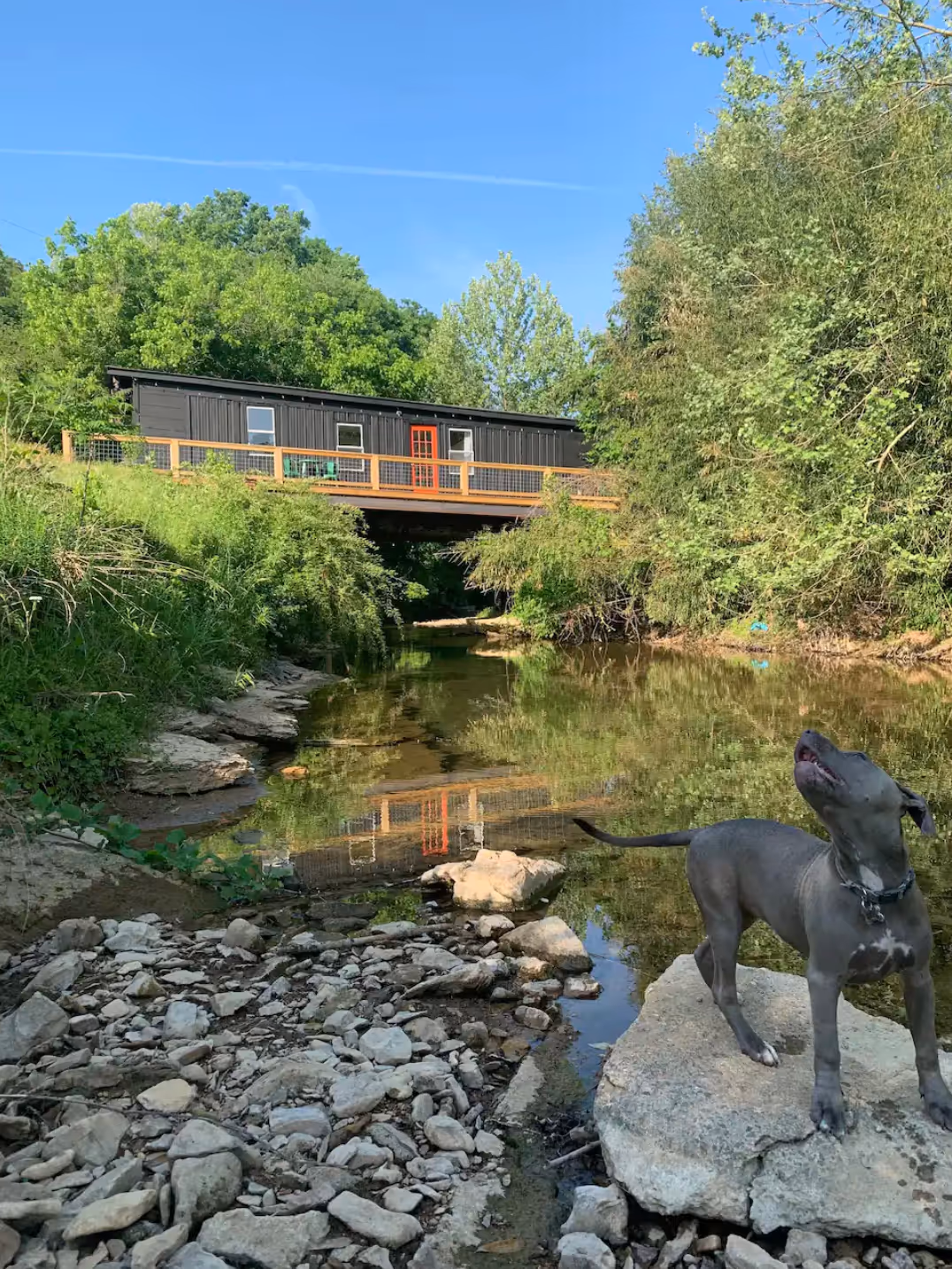 building overlooking water