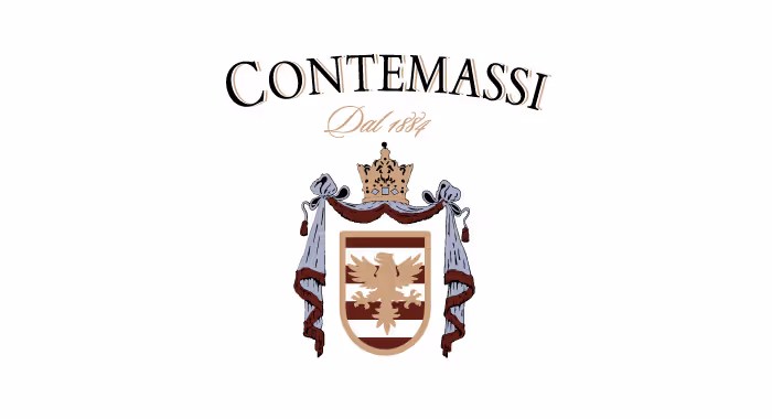 Contemassi Logo with dal 1884 written below it and a family crest sheild