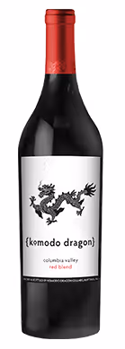 Komodo Dragon red wine bottle and wine label front view