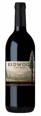 Front view of wine bottle Cabernet Sauvignon by Redwood Vineyards brand