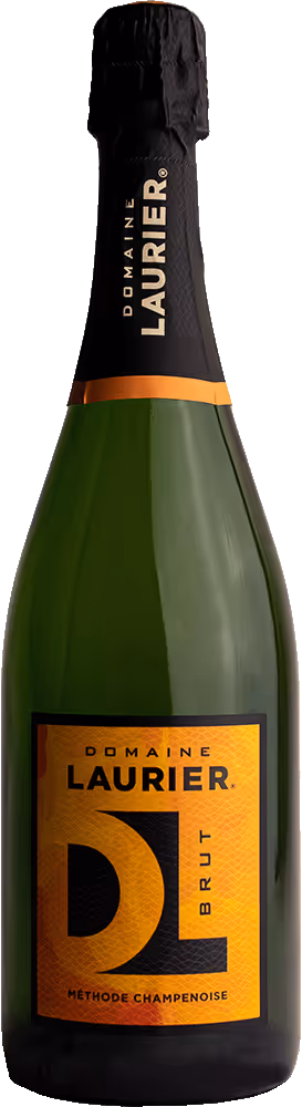 Domaine Laurier Brut Sparkling wine bottle with foil and front label