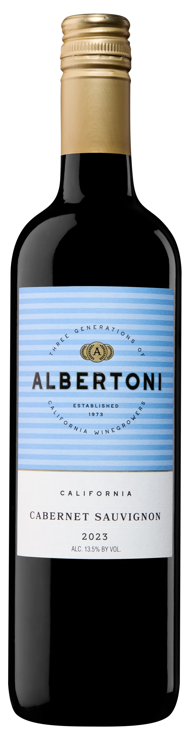 Front view of a bottle of Albertoni California Cabernet sauvignon