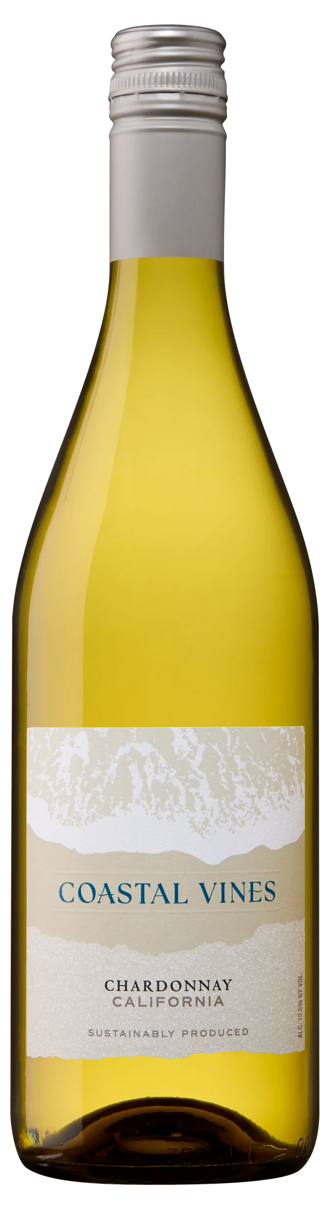 Coastal Vines Chardonnay wine bottle front view with label