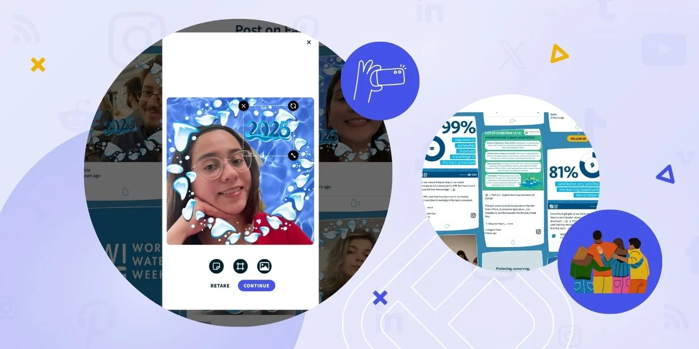 A virtual photo booth in action.