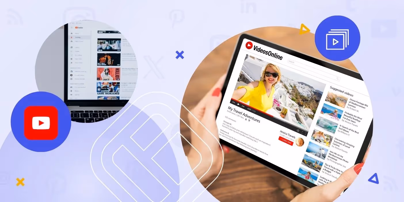 YouTube icon a music playlist on an ipad.