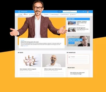 A picture of Staffbase interface on desktop.