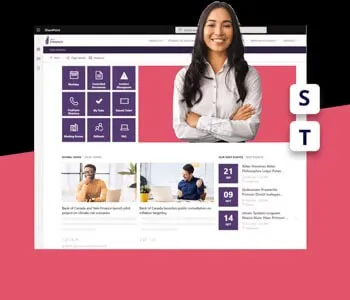 A picture of Staffbase interface on desktop.