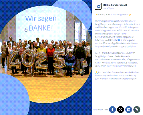 post example from the ingolstadt social media newsroom