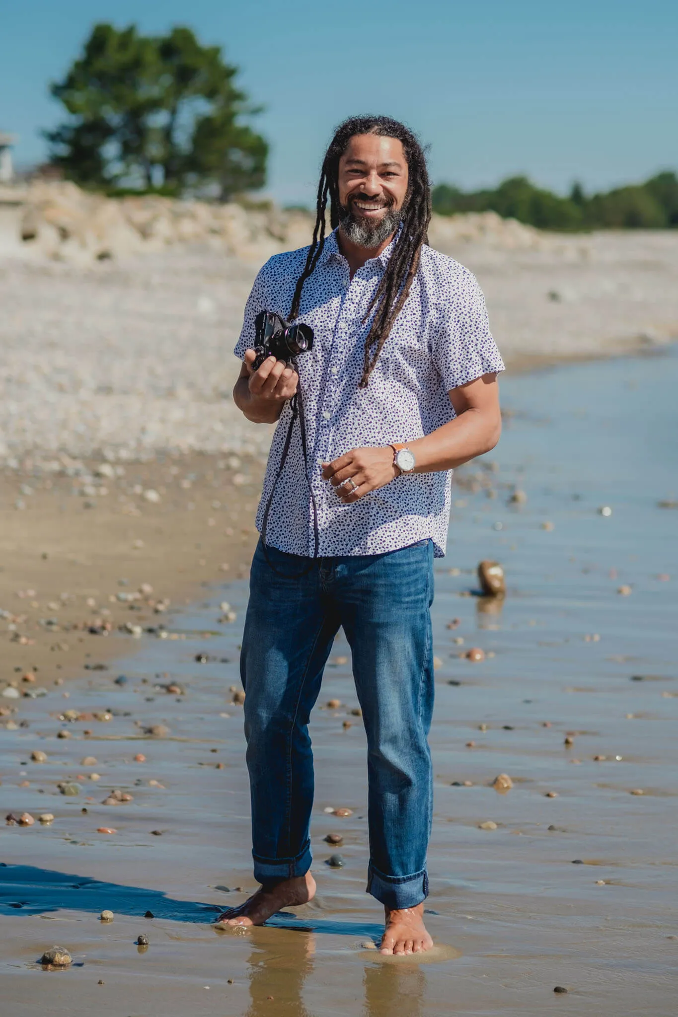 Nate on Beach in Swampscott with Camera 02