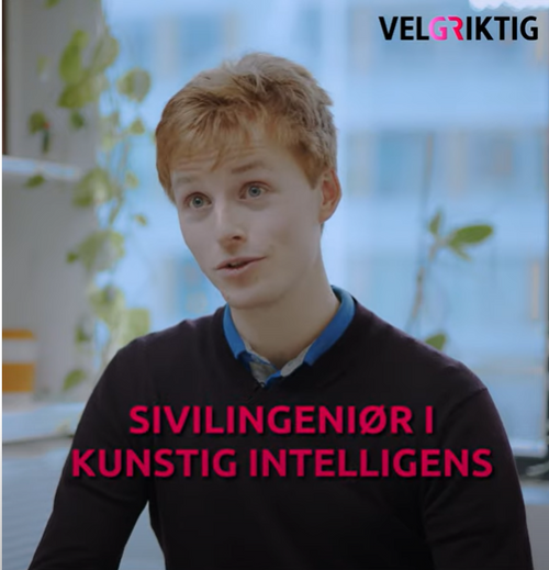 In the promotion film (in Norwegian) Master student Harald talks about how artificial intelligence is used to detect cancer by analyzing different image types. The machine sees patterns that we cannot see and alarms us when it detects deviations.