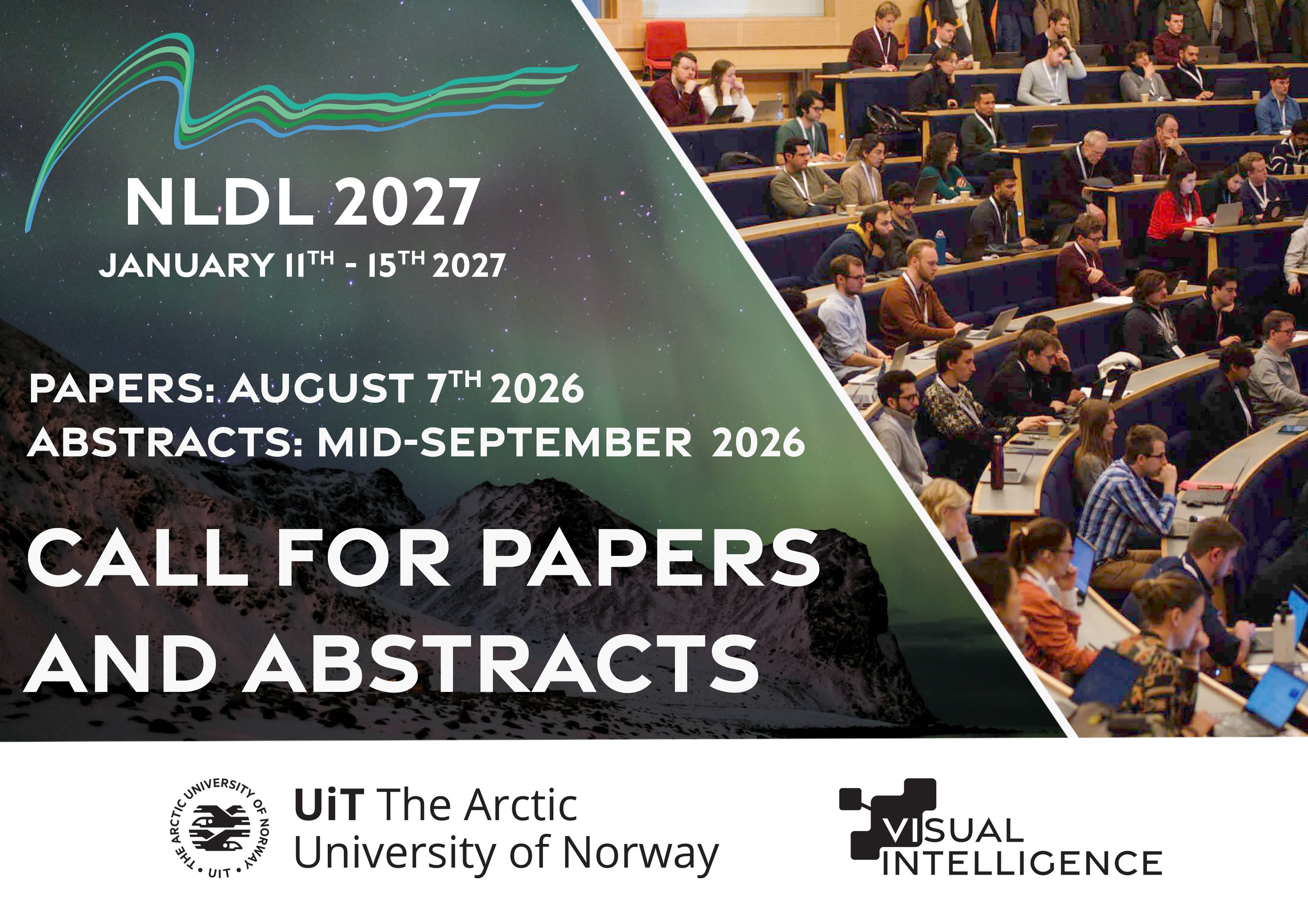 Call for Papers and Abstracts: NLDL 2027 - SFI Visual Intelligence