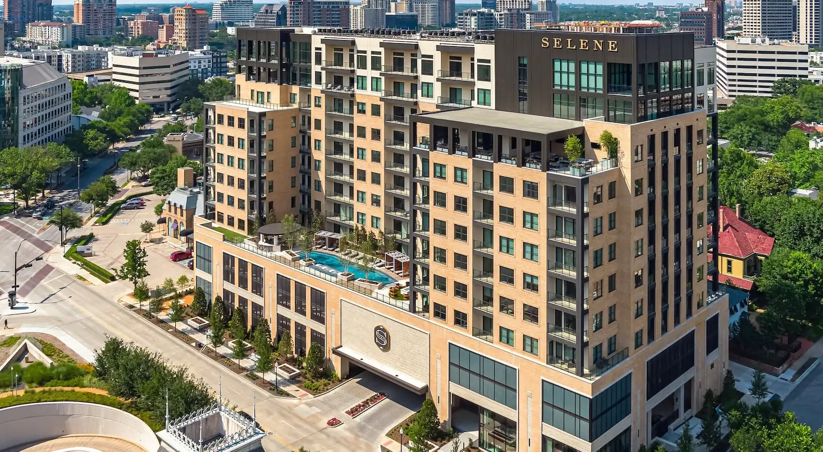 arial view of selene luxury residences