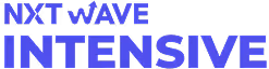 Text logo reading 'NXT WAVE INTENSIVE' in stylized blue and purple letters.