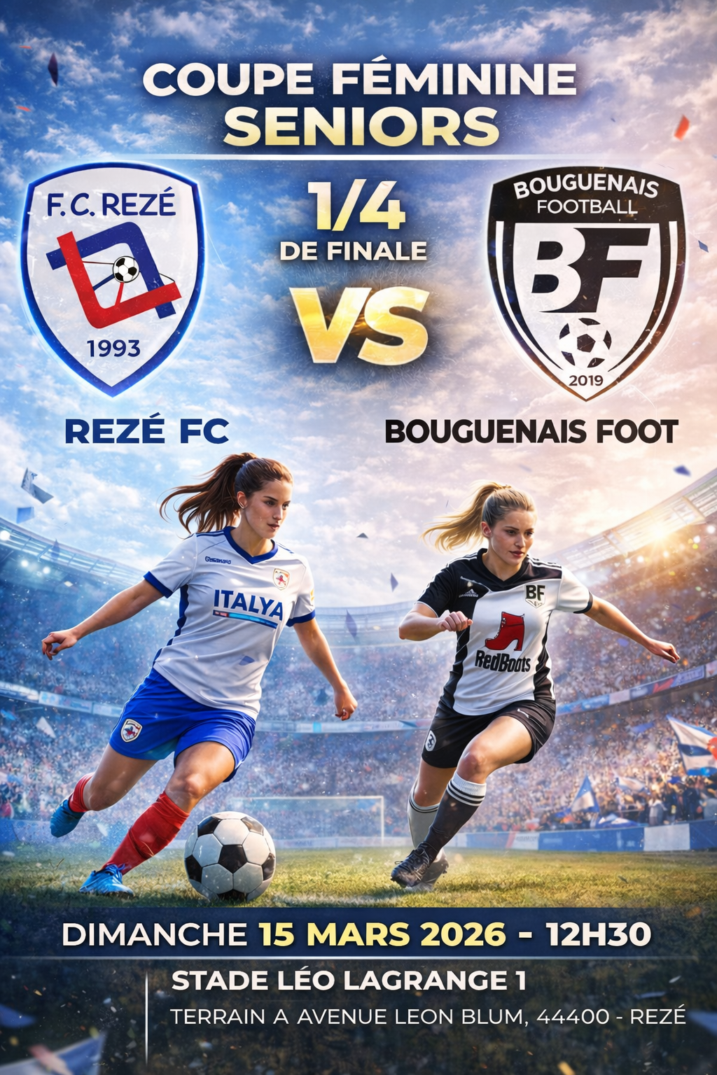 ⚽ Coupe Féminine Seniors – 1/4 de Finale