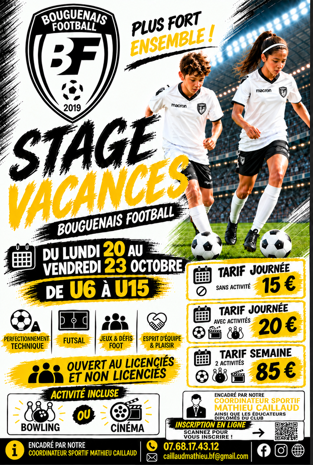 ⚽ STAGE VACANCES D’OCTOBRE —BOUGUENAIS FOOTBALL