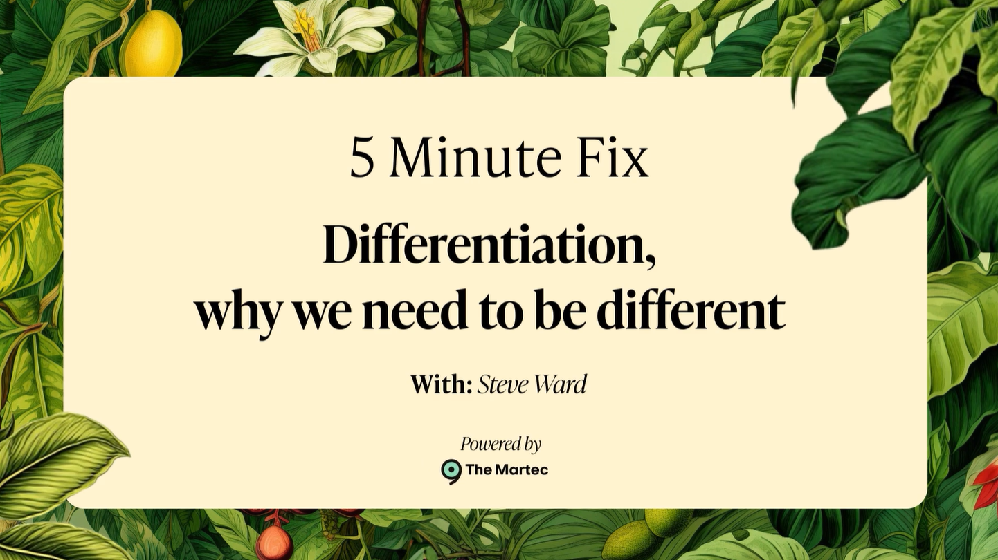 5 Minute Fix: Differentiation, why we need to be different