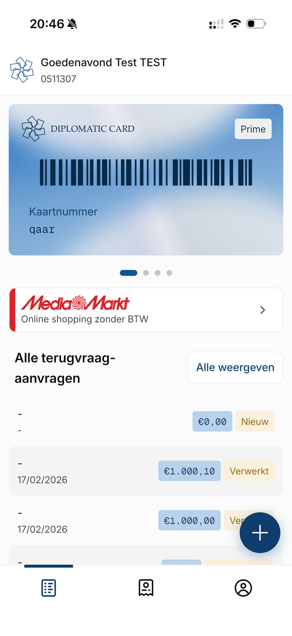 Diplomatic Card app on a phone