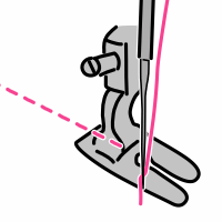 An animated gif on a sewing machine with pink thread.