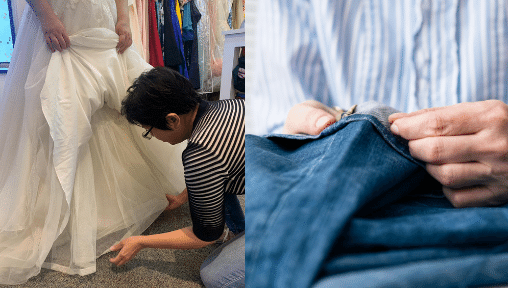 TaF.tc's Advanced Alteration Techniques course - Participants will be able to apply the proper methods of alteration to the various types of garments. This course is highly recommended for people who are involved in the fashion retail service sector and designers to cater to the demands of customers who require clothing alterations or modifications to fit their body. Participants will be involved in the active learning of garment fit evaluation and pinning for alteration through simulated samples and ready-made clothing on more complex apparels such as gowns and more structured tailored apparels.