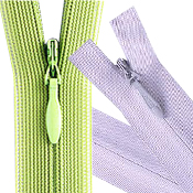 A green and purple invisible/conceal zipper needed for TaF.tc's Basic Drafting and Sewing class!