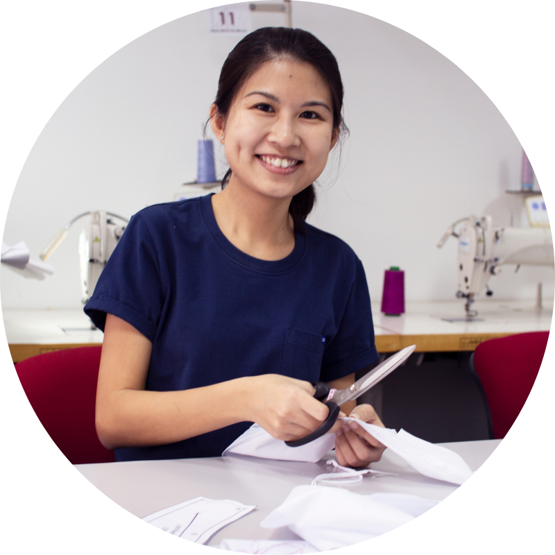 woman refine's a men's shoe