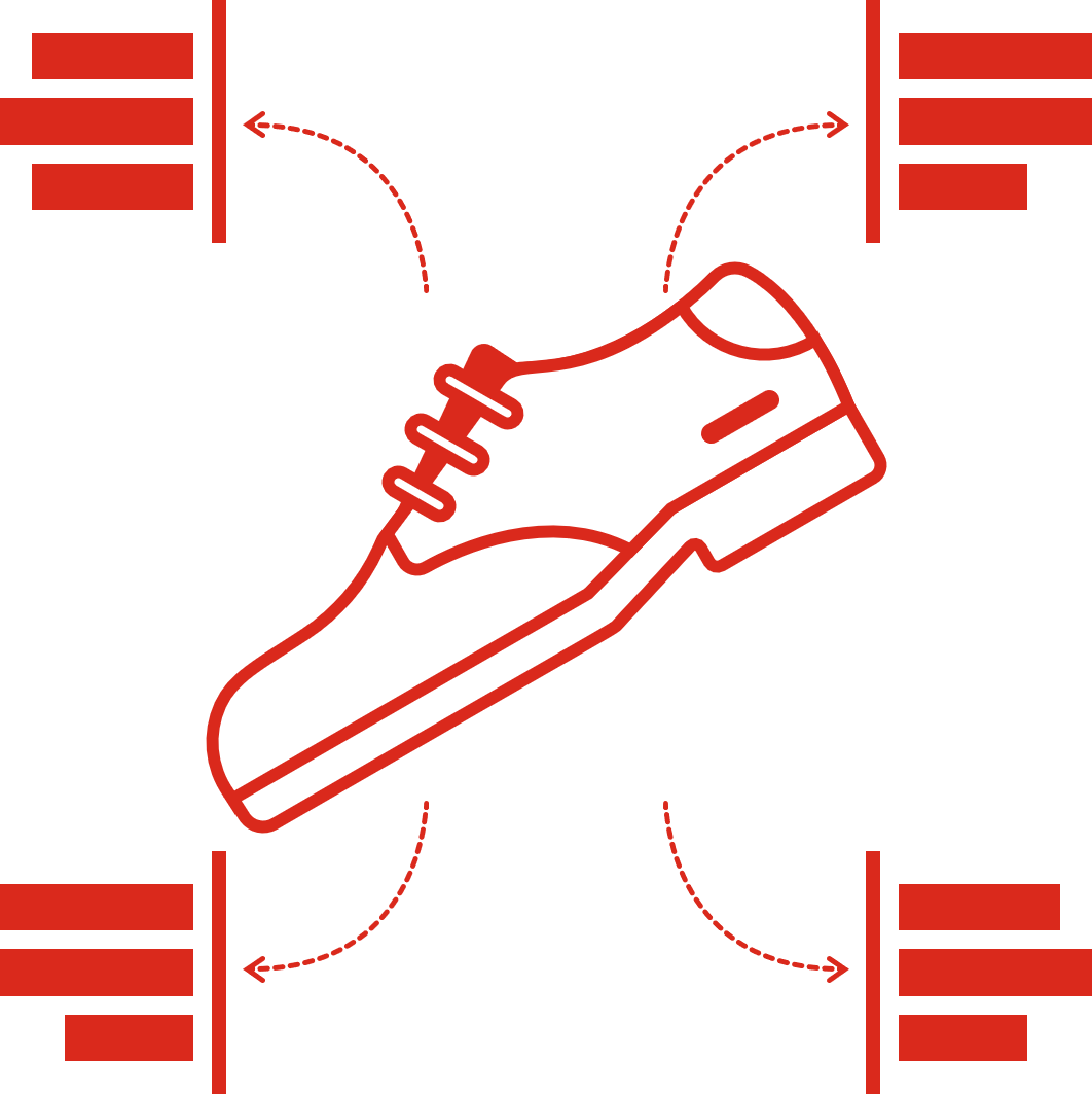 An illustration of a derby shoe and its components