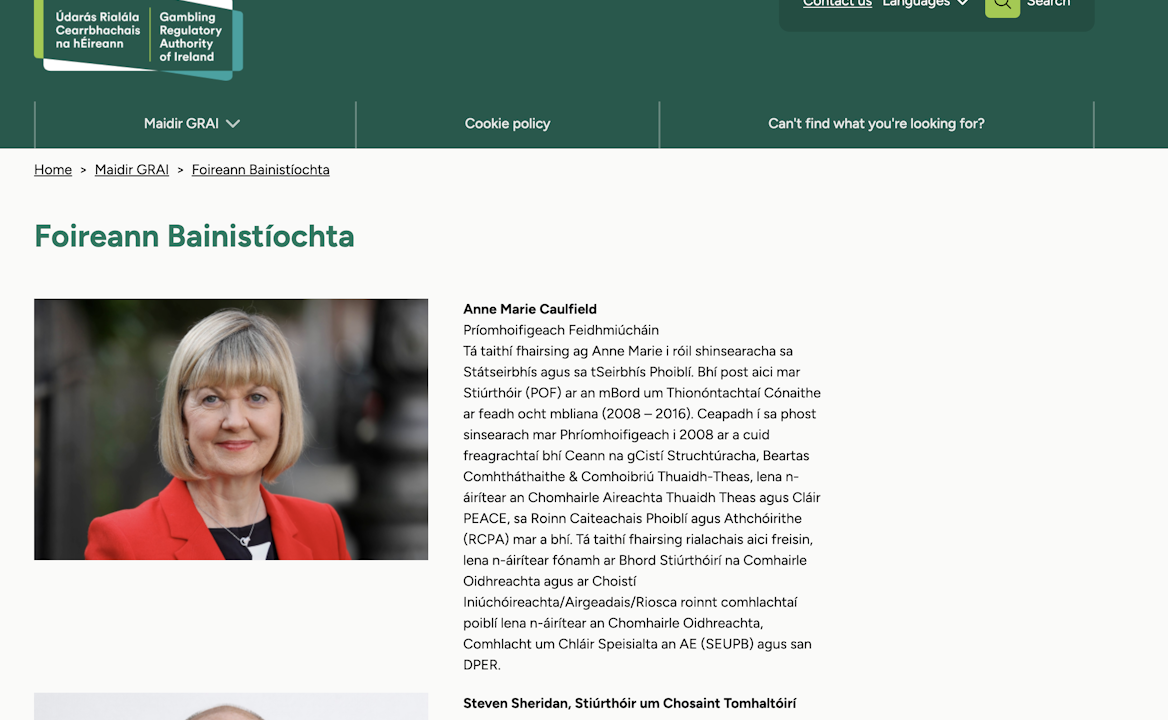 Irish Language Gambline Regulation