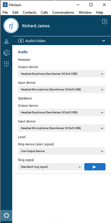 Audio Video Settings