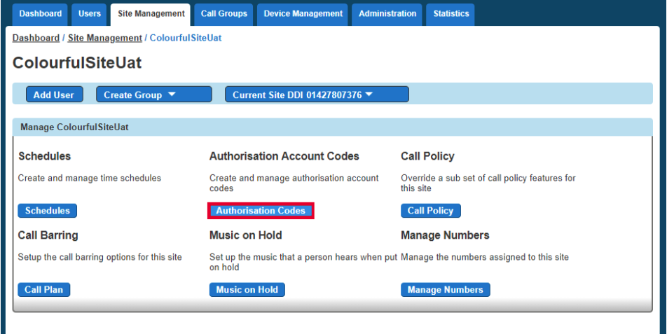 Authorisation Codes