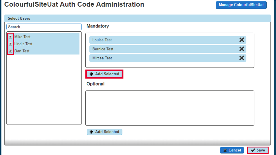 Mandatory Optional Users