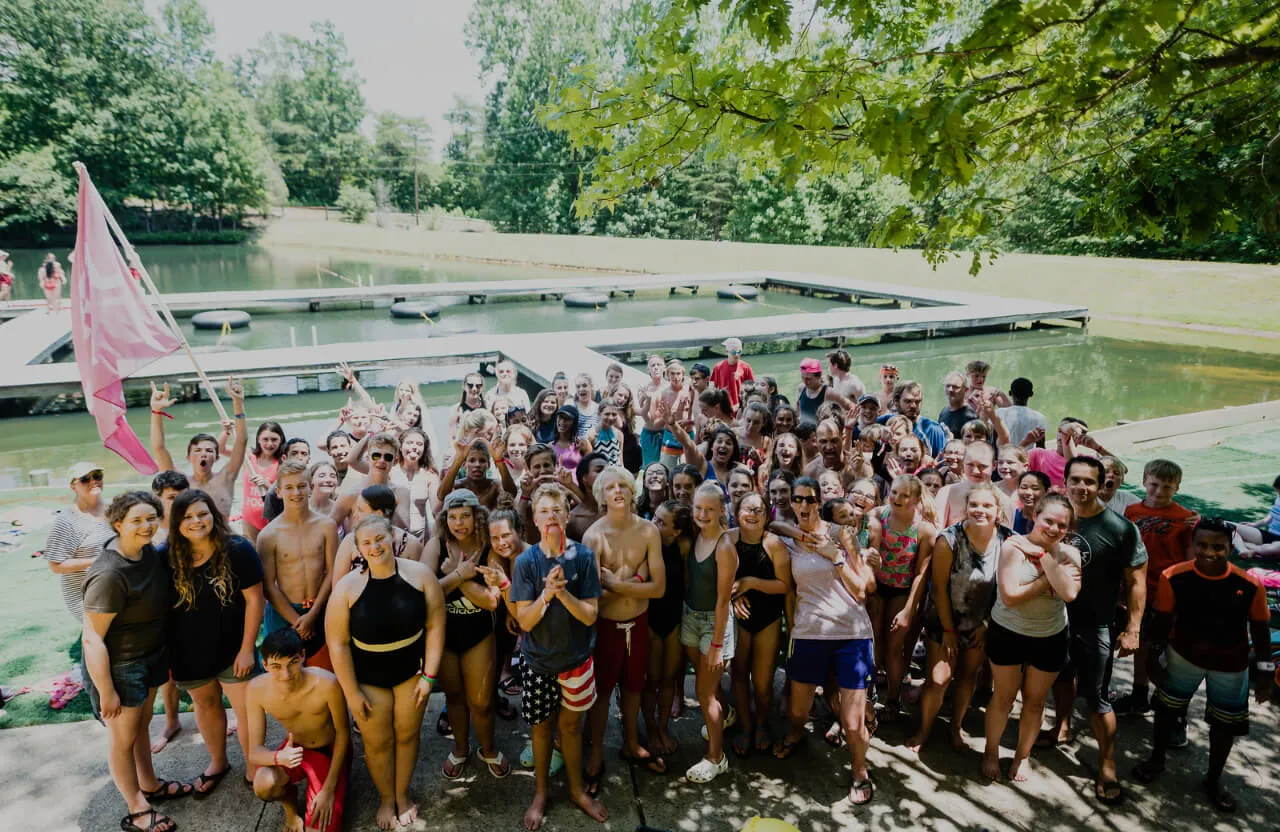 people near the river at First Baptist Church- Indian Trail