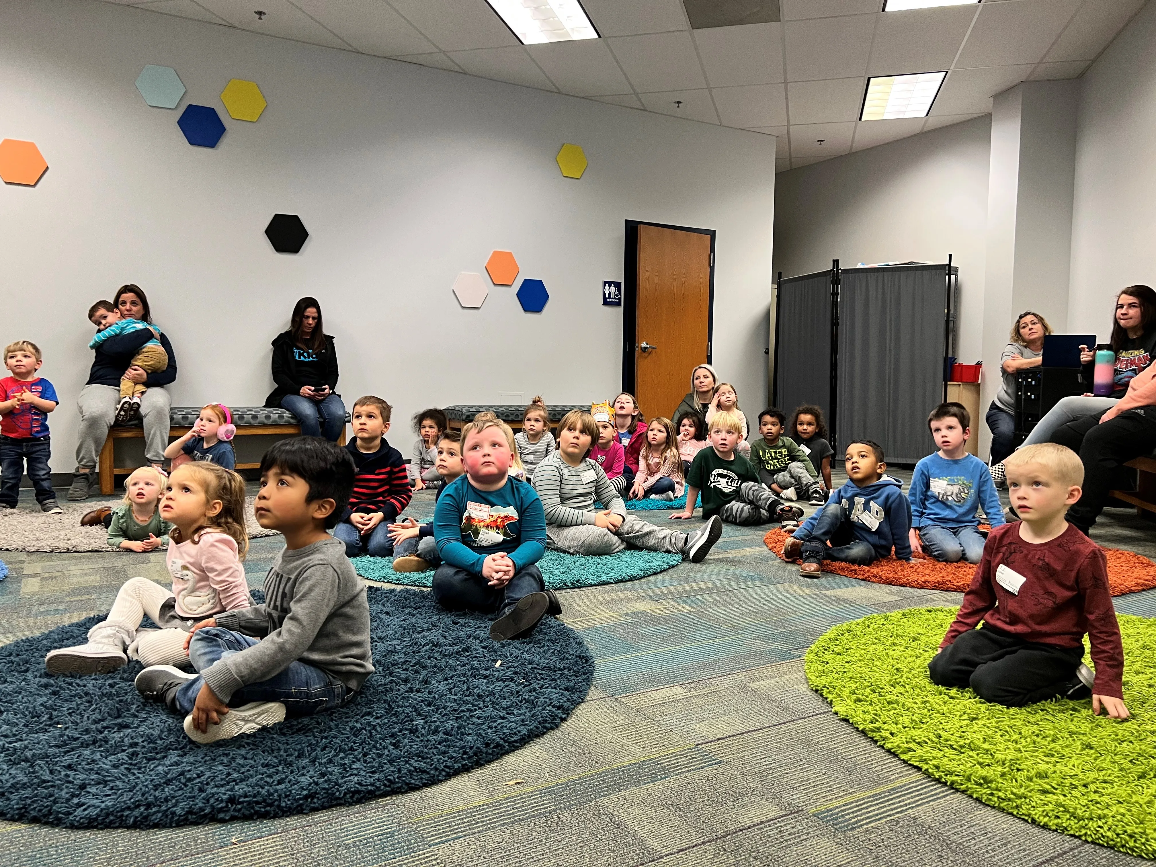 children sitting on the floor at First Baptist Church- Indian Trail