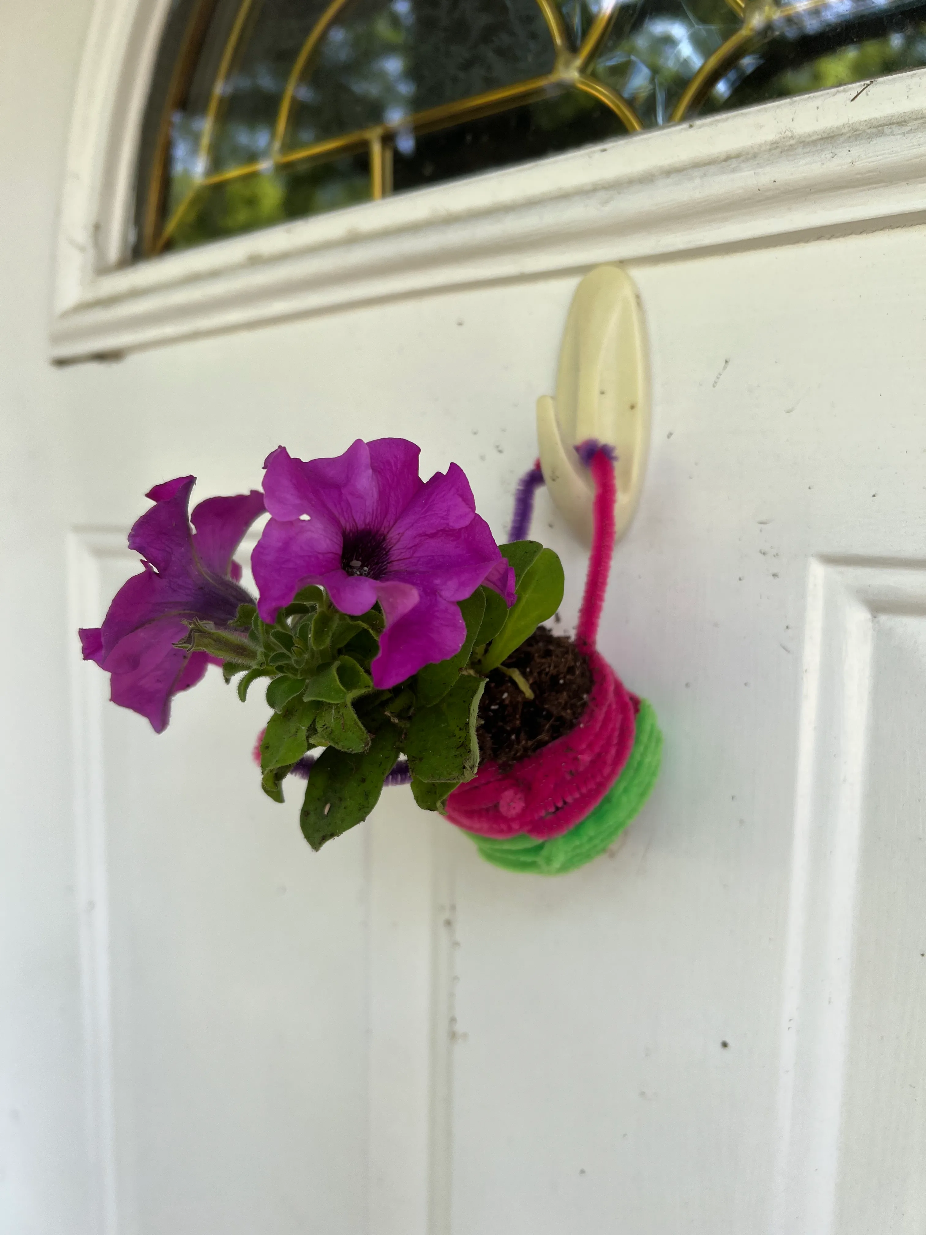 A flower hanging at the door at First Baptist Church Indian Trail.