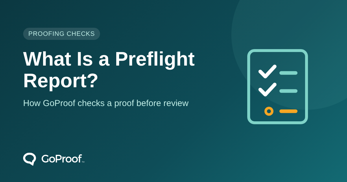 What is a preflight report: a checklist with passed and failed items